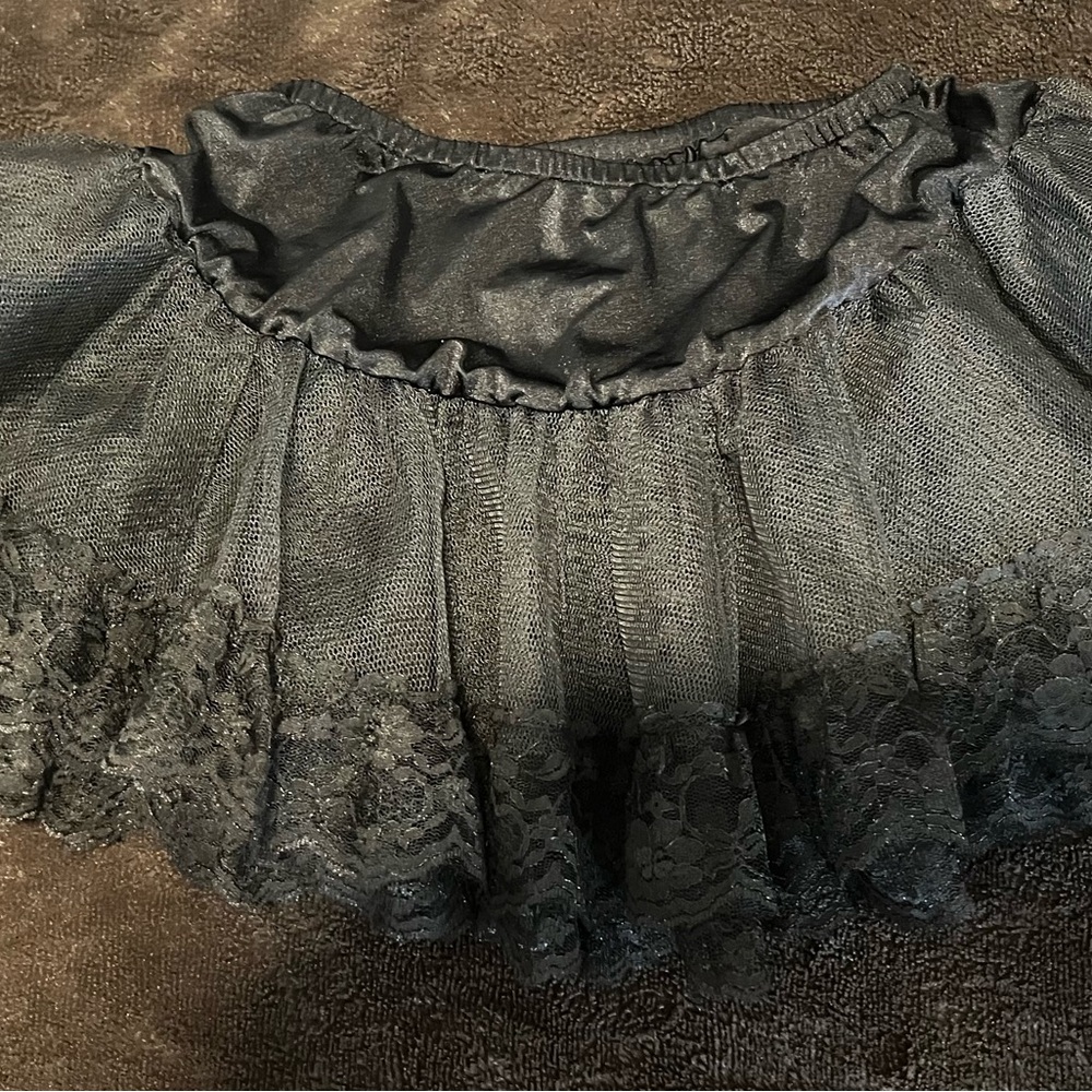 Black Ruffled Tiered Mini Skirt - Picture 2 of 2